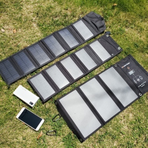 Portable Solar panel in the sun.