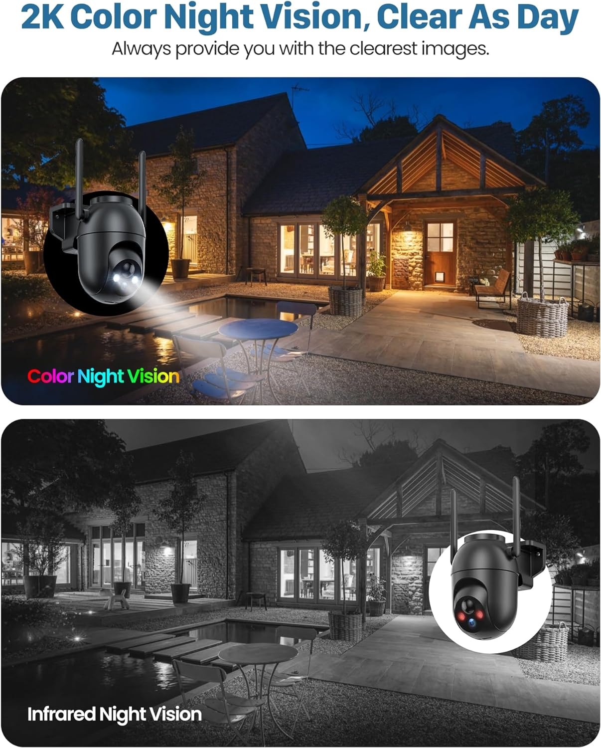5MP CCTV Color Night Vision Wireless WIFI Ip Solar Camera - Image 2