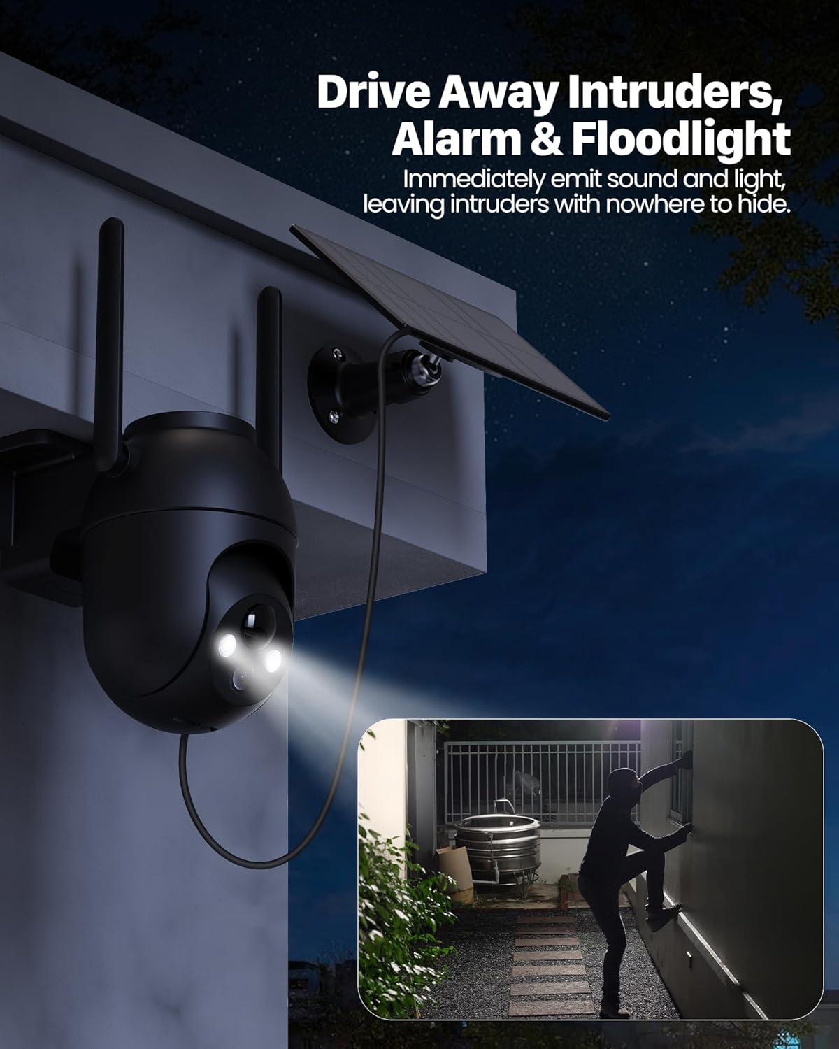 5MP CCTV Color Night Vision Wireless WIFI Ip Solar Camera - Image 4